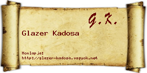 Glazer Kadosa névjegykártya